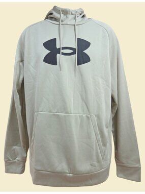 Under Armour Mens Beige Hoodie Large Loose Fit Pullover